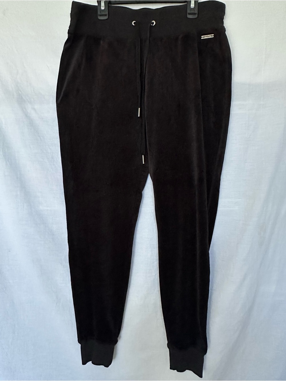 Women’s Calvin Klein Black Velour Joggers Drawstring Loungewear - Size M